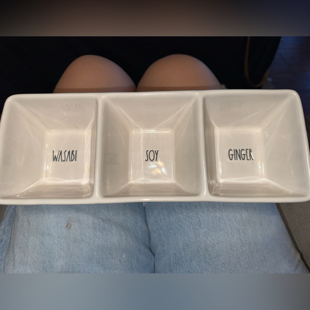 Rae Dunn White Condiment Dish Set